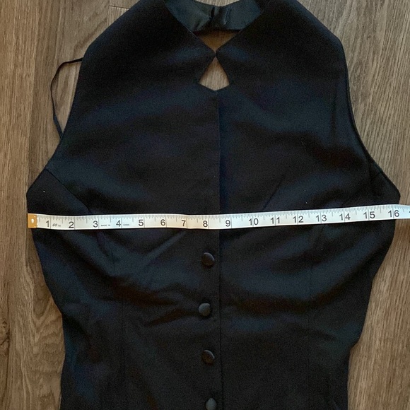 Betsy Johnson Luxe Halter Button Up Tuxedo Dress - Picture 12 of 12